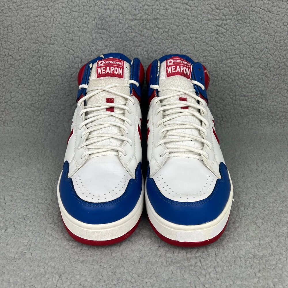 Converse Weapon High Mens 13 Shoes White Blue Red USA Olympic Vintage Sneakers 4 - Picture 4 of 12